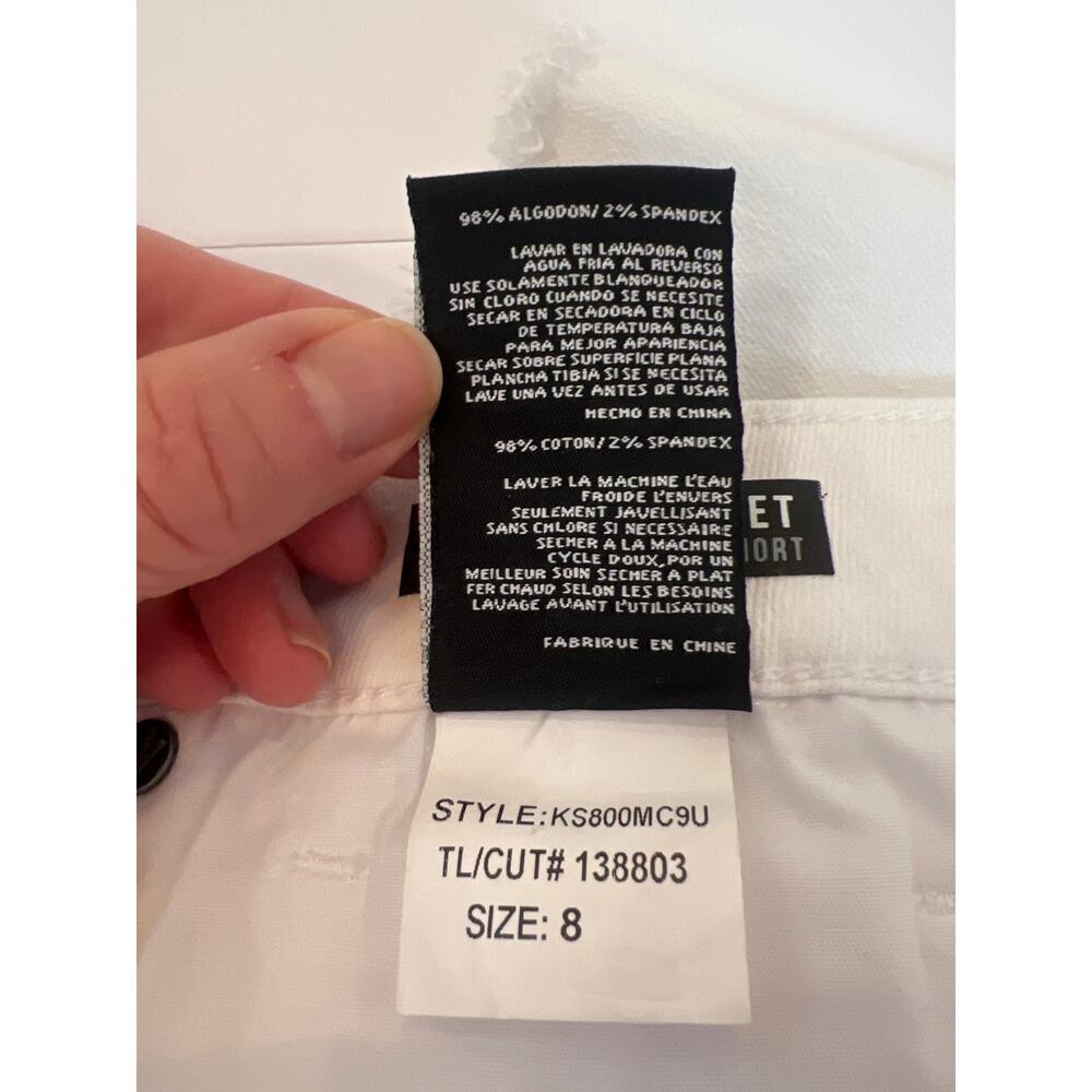 KUT FROM THE KLOTH GIDGET FRAY SHORTS WHITE SIZE 8 - Picture 8 of 13